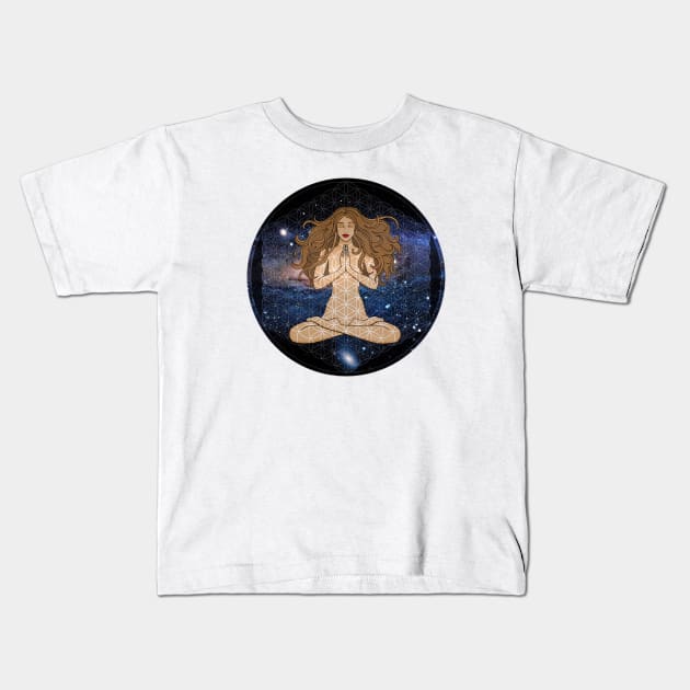 Flower of life - Mandala Galaxy Kids T-Shirt by MandalaSoul